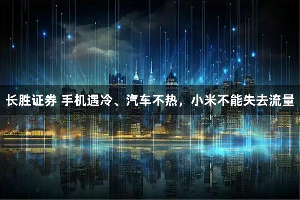 长胜证券 手机遇冷、汽车不热，小米不能失去流量